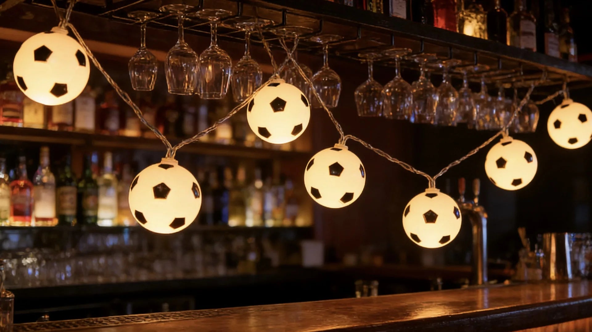 Football Party Themed Decor Football Shaped String Lights Festival Atmosphere Lights Battery Powered