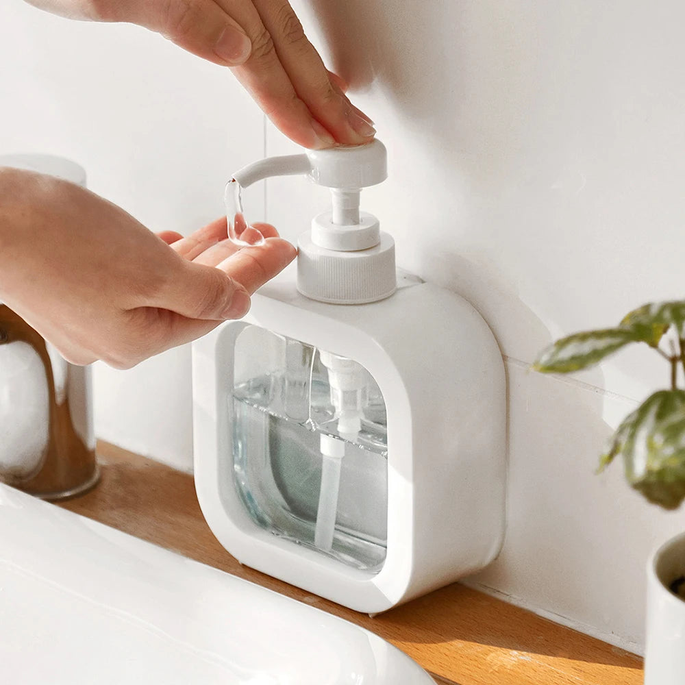 Dispenser de Sabão Plástico Transparente 300ml e 500ml para Banheiro, Cozinha e Viagem