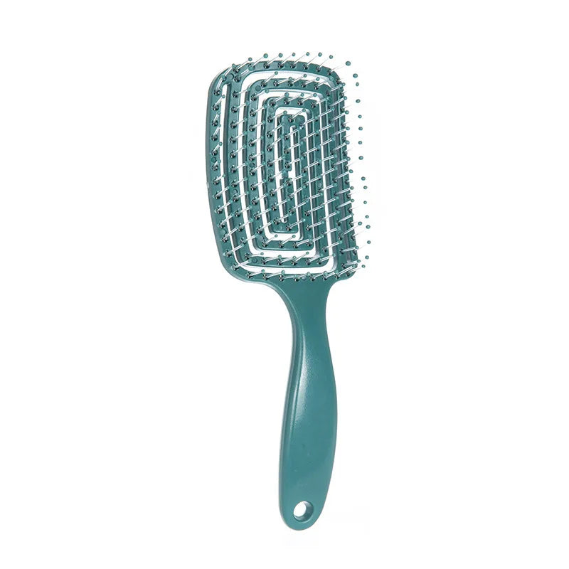 Pente Massageador Vazado para Cabelos e Perucas com Dentes Finos e Design Ergonômico