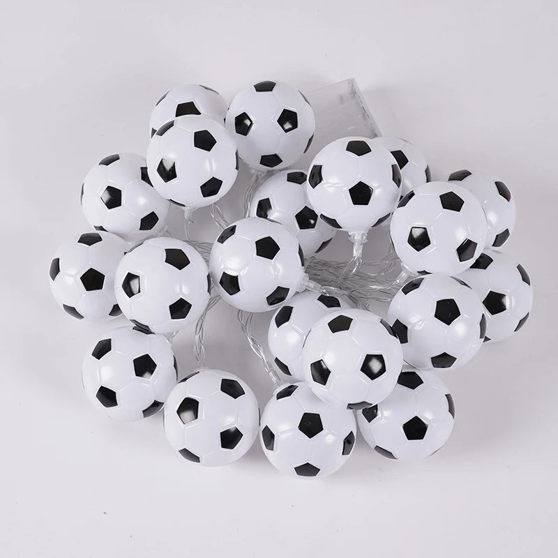 Football Party Themed Decor Football Shaped String Lights Festival Atmosphere Lights Battery Powered