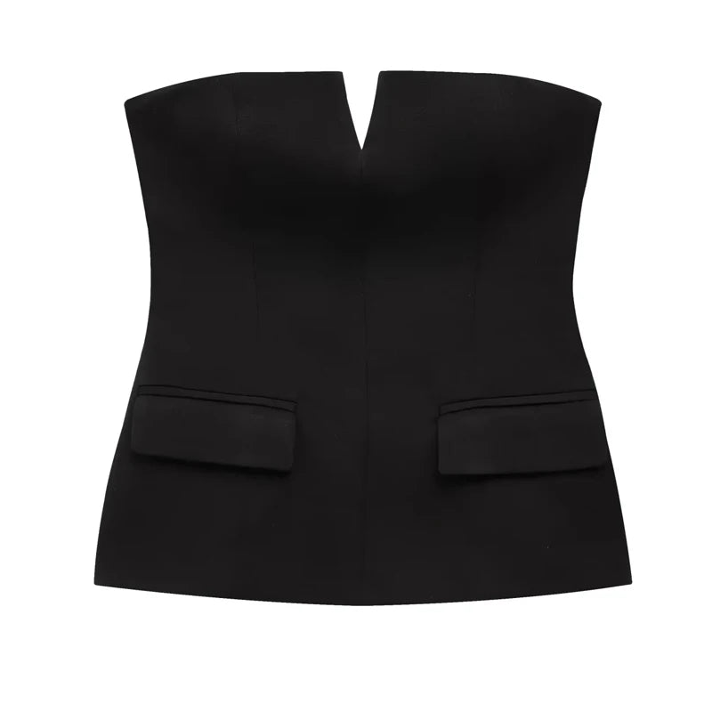 Women's Backless Corset Tube Top | Strapless Crop Tank | High Street Summer Essential