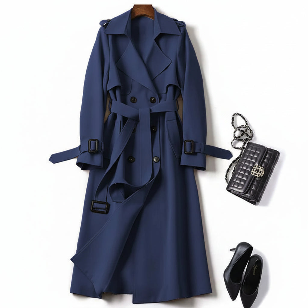 Women's Classic Trench Coat | Belted Long Jacket | Spring & Autumn Outerwear