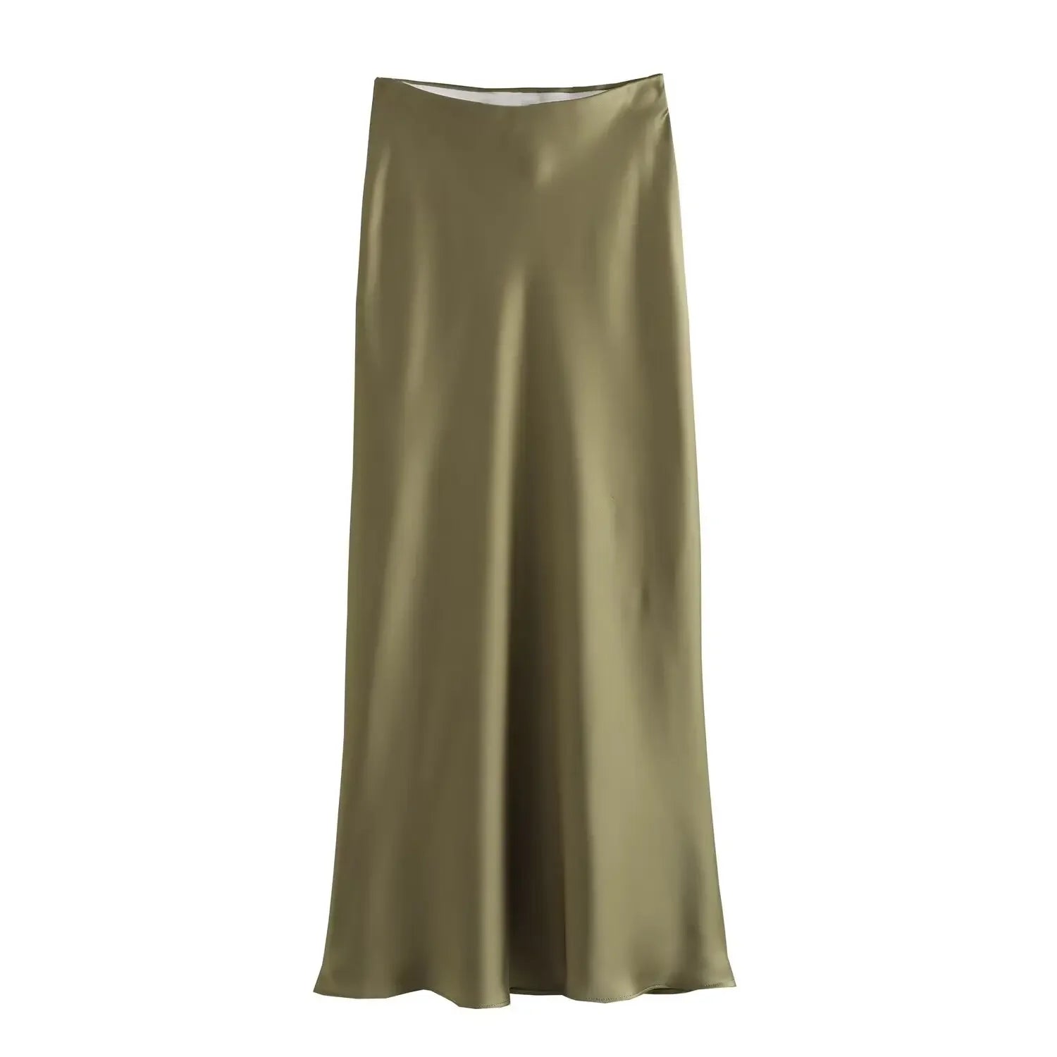 Women's Satin Midi Skirt | High Waist A-Line Elegant Skirt | Office & Casual All Season