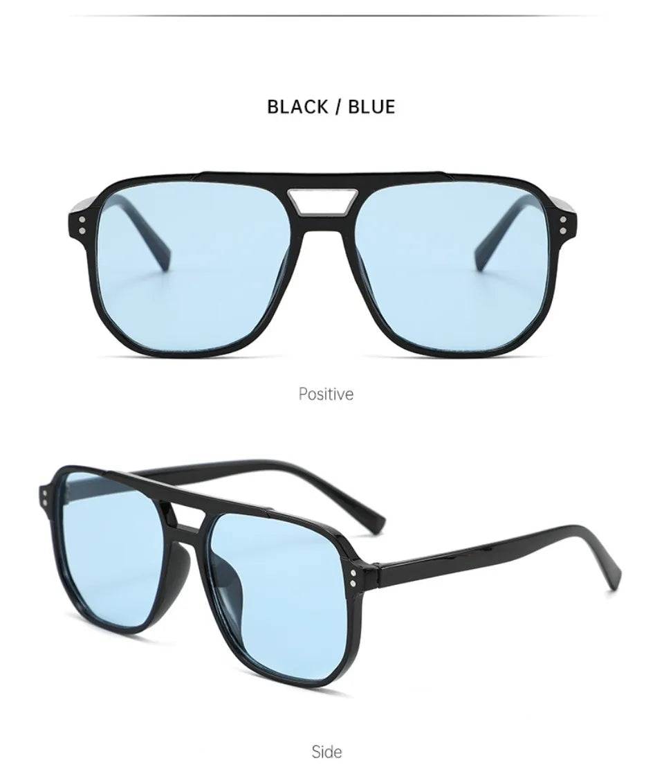 Óculos de Sol Quadrado Punk Retrô Feminino com Proteção UV400 para Praia e Viagem
