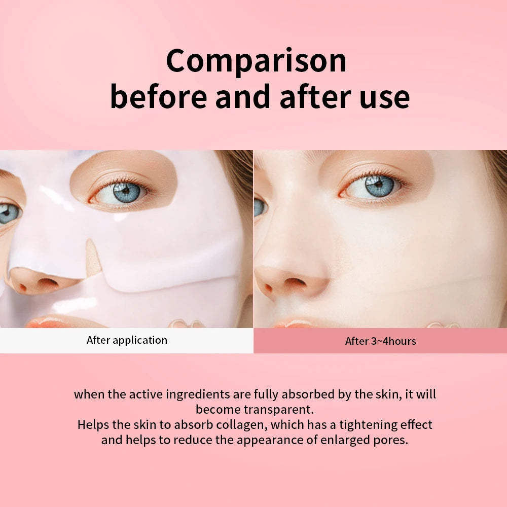 Máscara Facial de Colágeno Hidrogel Noturna Anti-Idade Hidratação Profunda e Firmeza para Rosto