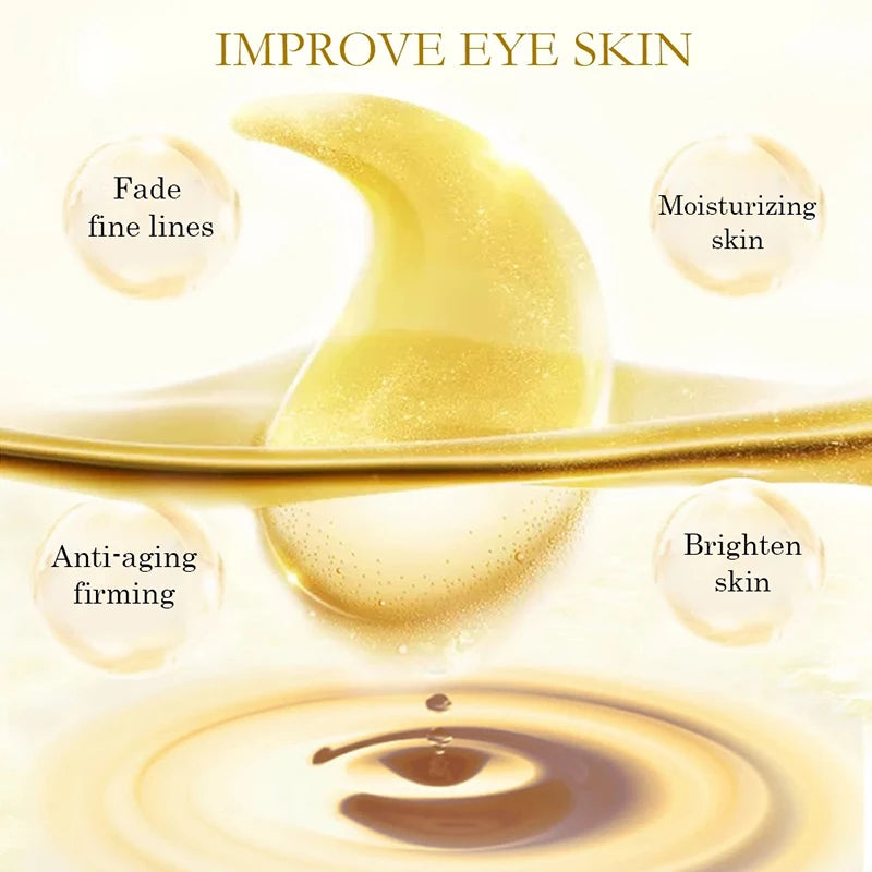 Máscara de Colágeno Dourado para Olhos e Lábios Anti-Idade Hidratante e Anti-Olheiras