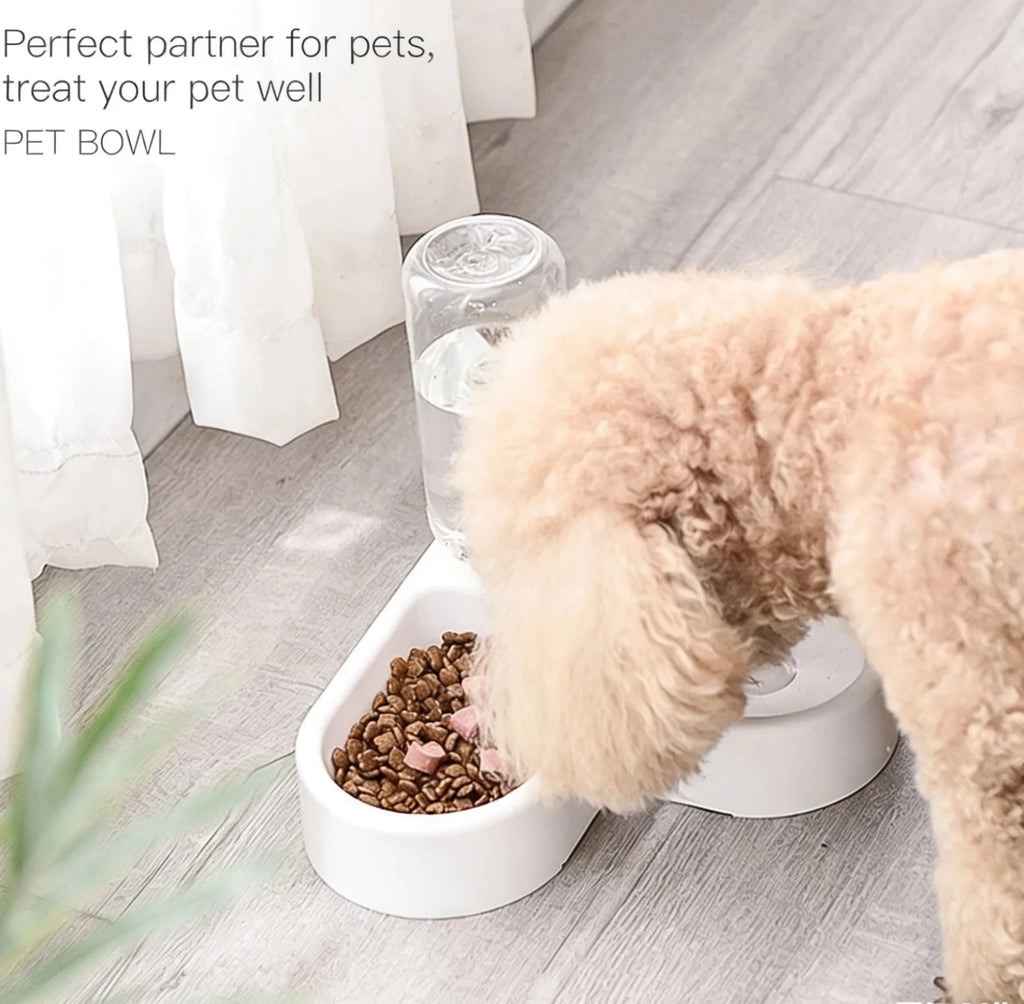 Comedouro Duplo de Plástico para Cães e Gatos Tigela de Ração e Água para Pets de Pequeno Porte