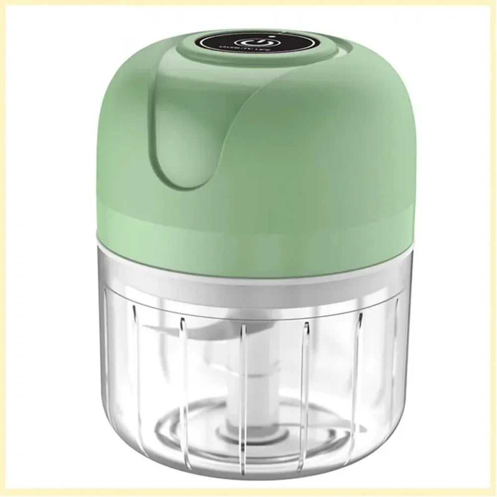 Triturador Elétrico Portátil USB 250ml para Alho Carnes e Legumes Mini Processador de Cozinha