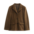 Women's Suede Blazer Jacket | Vintage Fitted Old Money Style | All Season Office Coat | HXAO