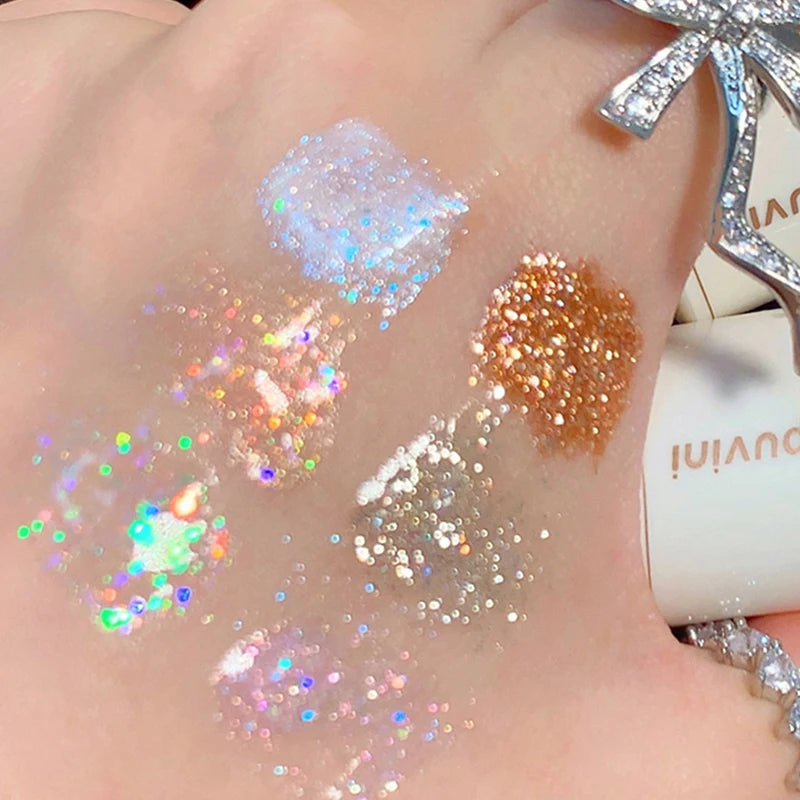 Sombra Líquida Perlada com Glitter e Brilho Intenso Waterproof Longa Duração 6 Cores