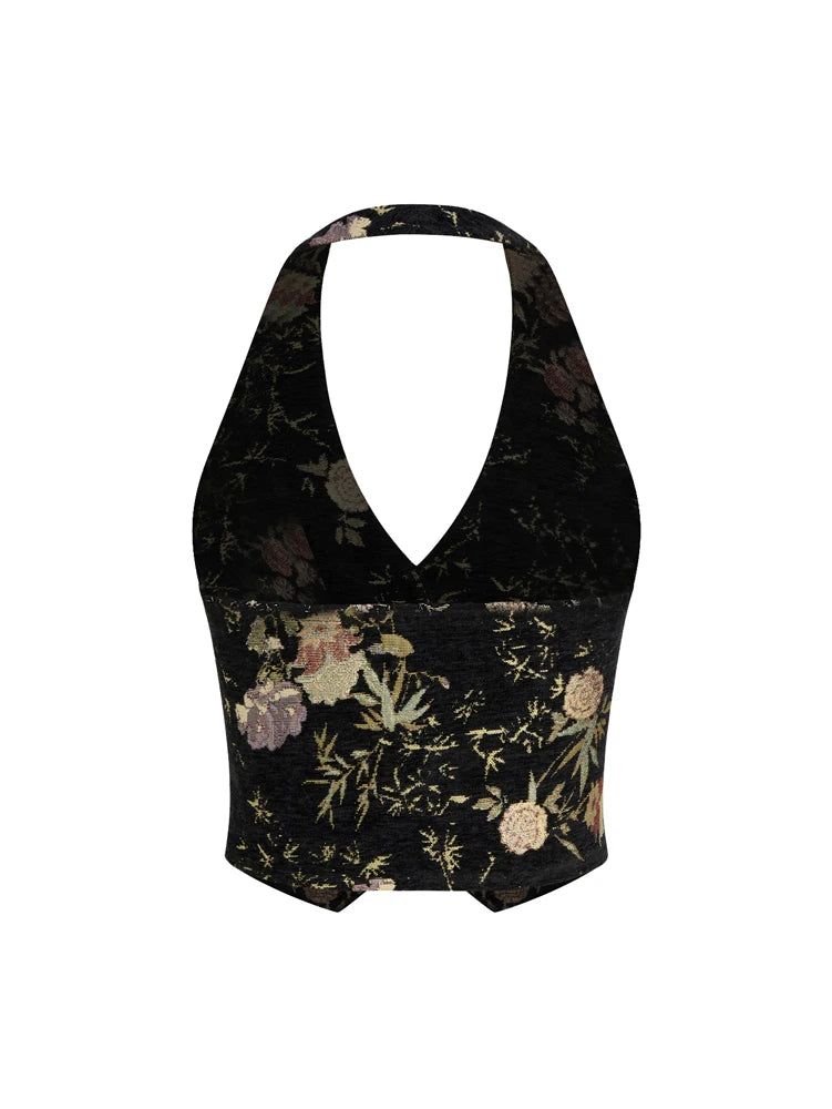 Women's Halter Button Vest Top | Hollow Out Sleeveless Tank | Slim Fit Summer Office Style