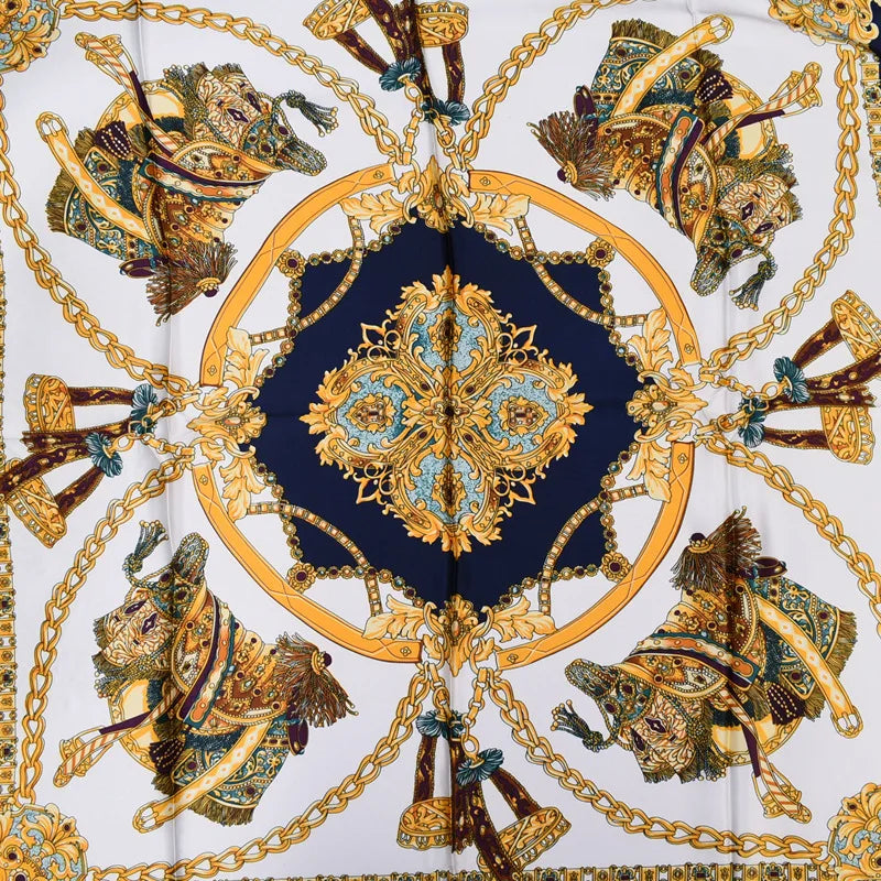 Lenço Quadrado de Cetim 90x90cm Estampado Feminino Multifuncional para Cabelo, Pescoço e Bolsa