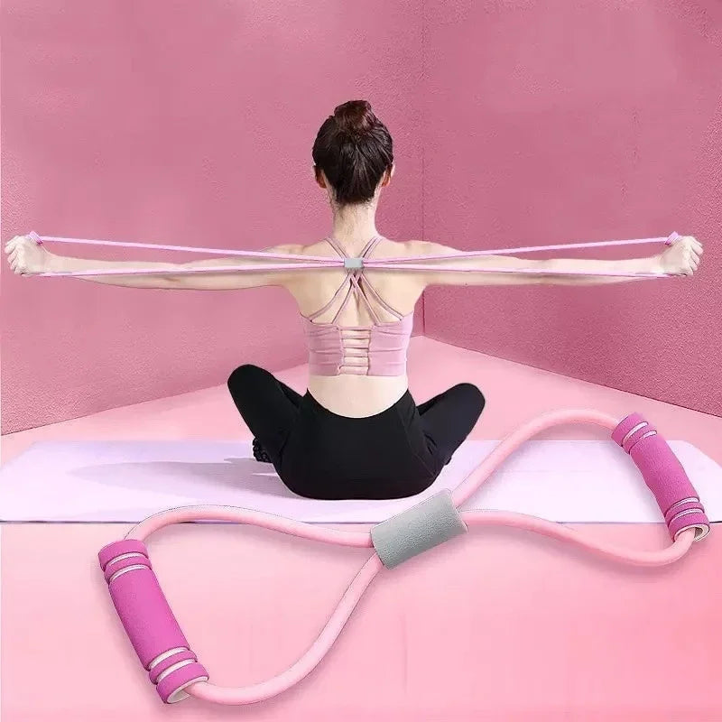 Faixa Elástica de Resistência com Espuma para Yoga Pilates e Treino Funcional Feminino