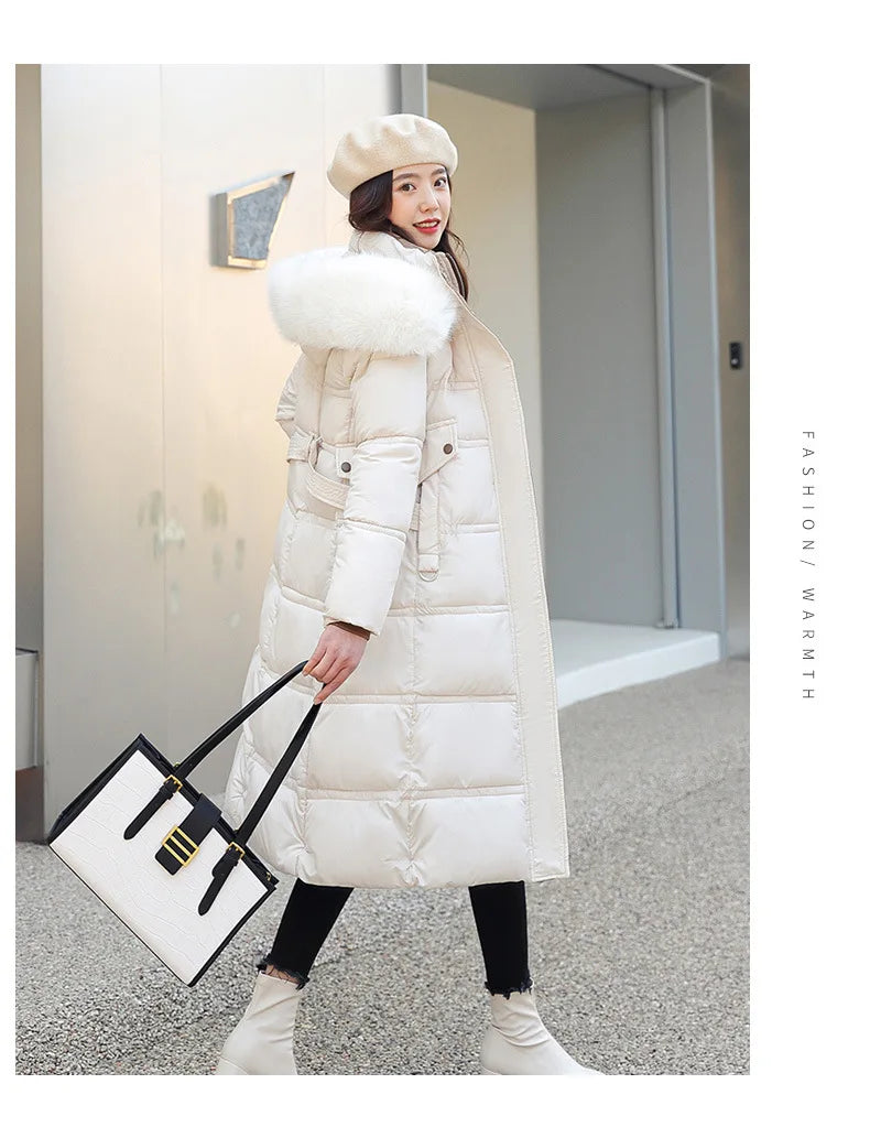 Women's X-Long Padded Parka – Faux Fur Collar Cotton Jacket | 8 Colors M–XXL