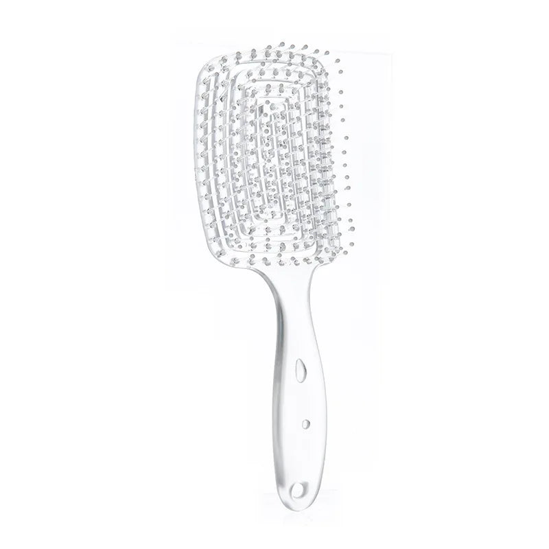 Pente Massageador Vazado para Cabelos e Perucas com Dentes Finos e Design Ergonômico