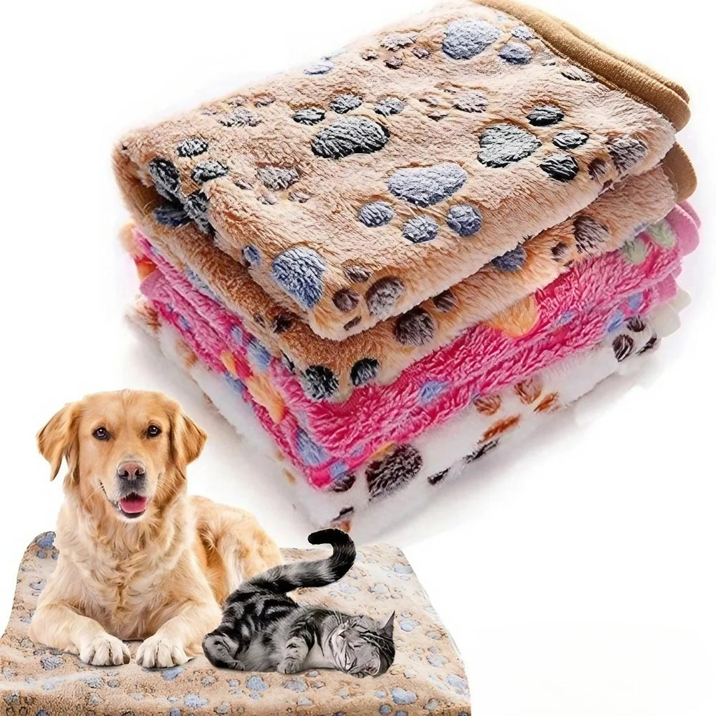 Manta Felpuda Macia para Cães e Gatos com Estampa Fofa Quentinha e Confortável S M L