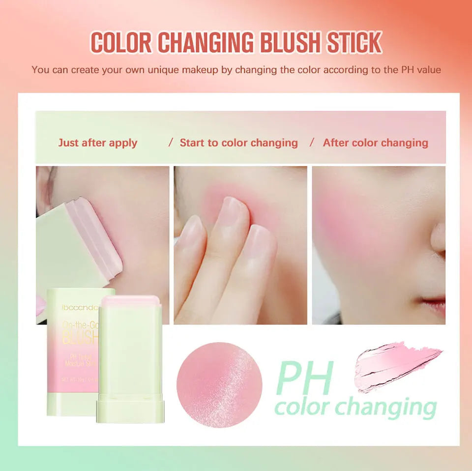 Blush Stick 3 em 1 que Muda de Cor com a Temperatura para Bochecha Lábios e Contorno 19g