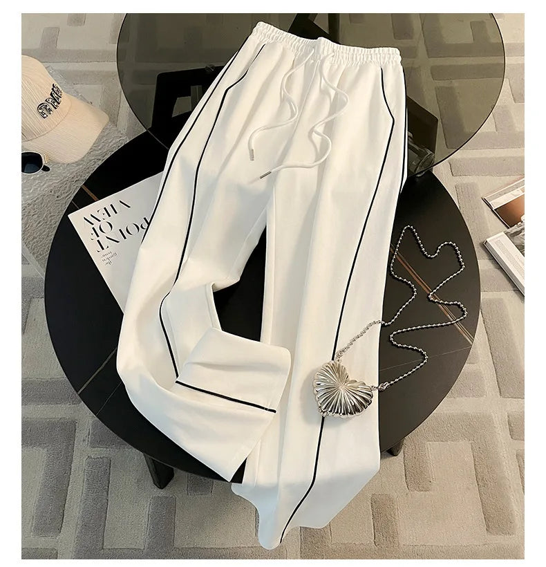 Color Block Two-Piece Set – Zip Jacket & Wide Leg Pants | Women's Casual Leisure Outfit