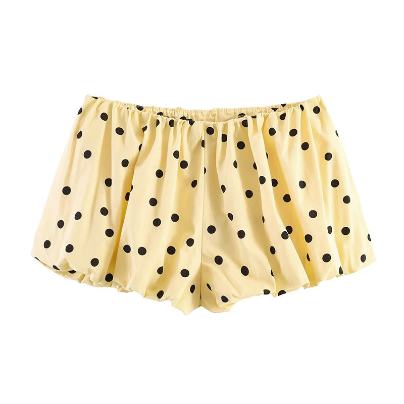 Women's Polka Dot Jacket & Shorts Set – Chic 2-Piece Street Style Suit