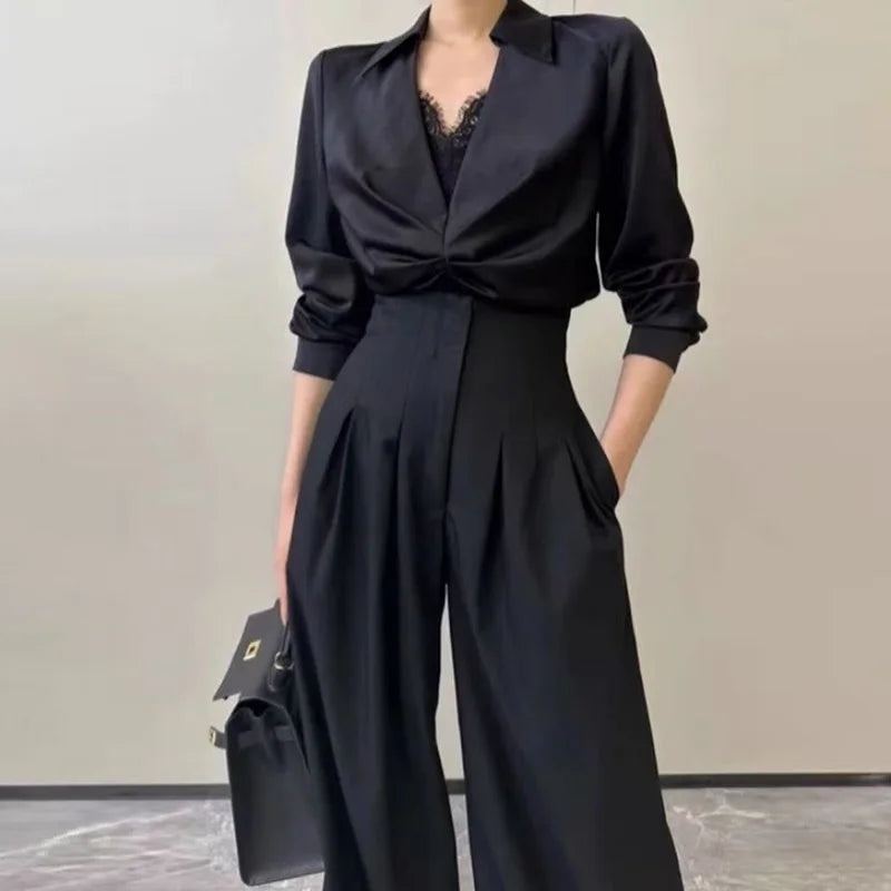 Women's Ultra High-Waist Wide Leg Pants – Straight Loose Suit Trousers for Office & Casual