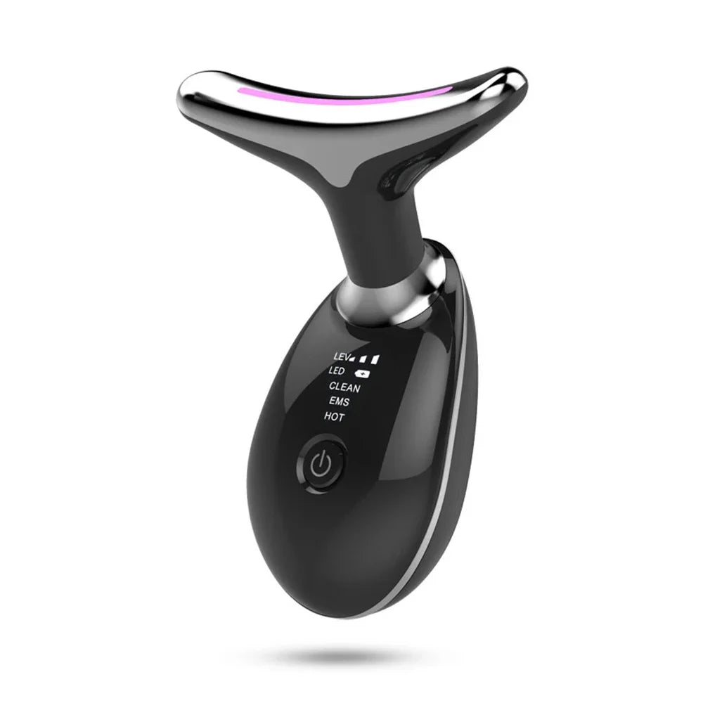 Aparelho EMS Facial e Pescoço com LED Lifting Anti-Rugas Firmeza e Rejuvenescimento da Pele