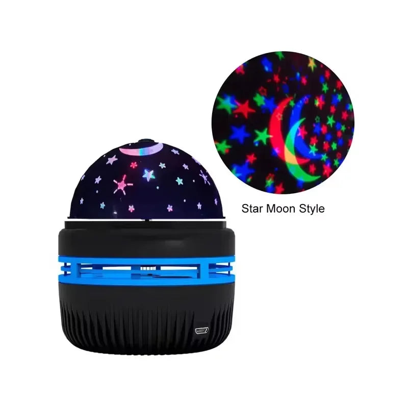 Projetor LED Céu Estrelado USB Luz Noturna Bola Mágica Lua e Estrelas para Decoração de Quarto
