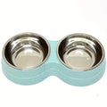 Comedouro Duplo Antiderrapante para Cães e Gatos com Base Redonda para Água e Ração