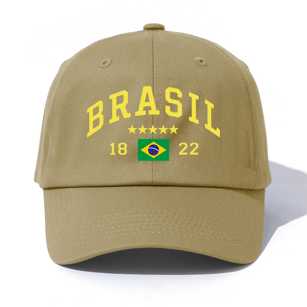 1pc BRASIL Print Baseball Cap for Adults,Minimalist Retro Style Casual Soft Adjustable Dad Hat,Perfect As Gift