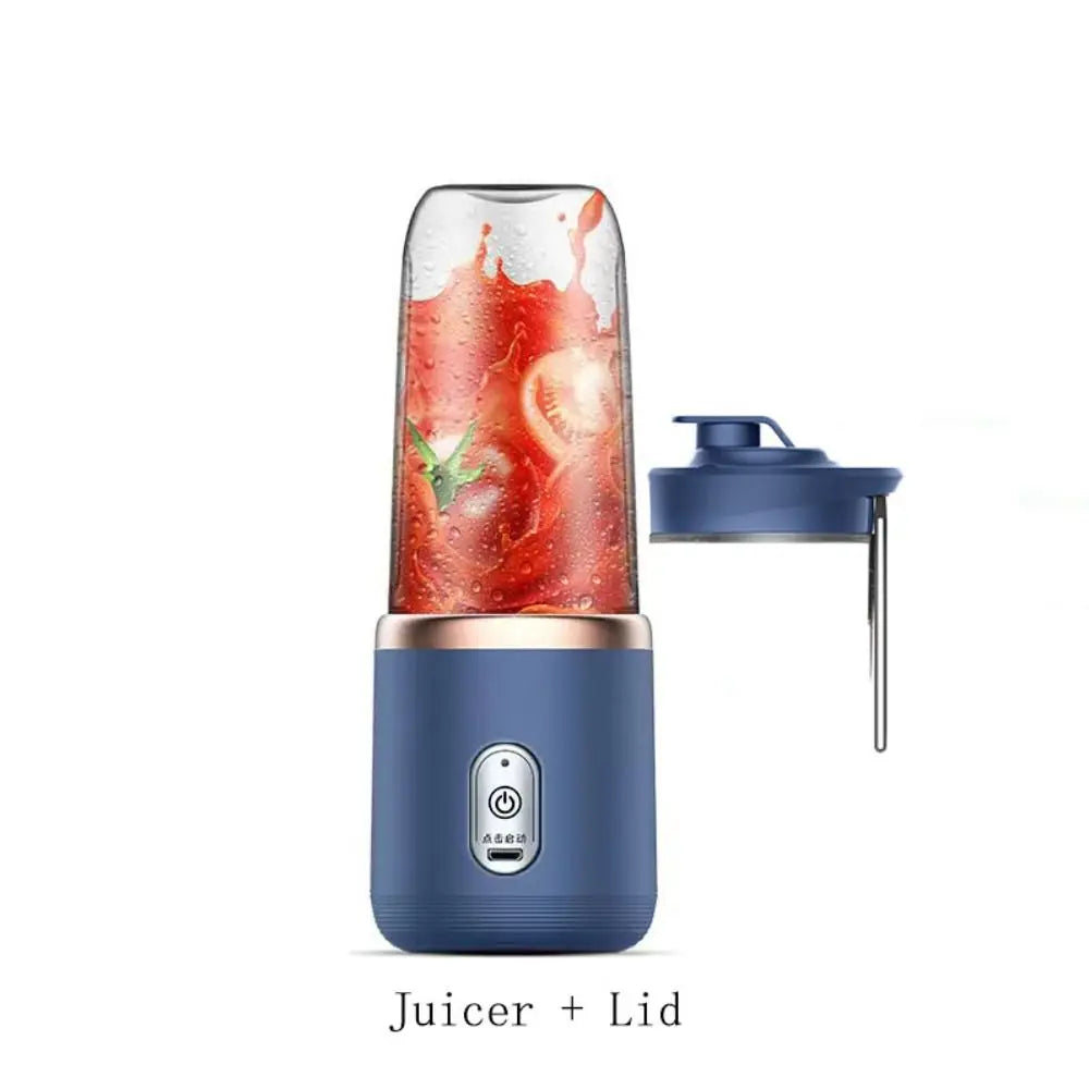 Liquidificador Portátil Elétrico USB 400ml para Sucos Smoothies e Vitaminas com Tampa e Copo