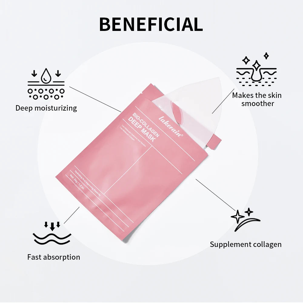 Máscara Facial de Colágeno Hidrogel Noturna Anti-Idade Hidratação Profunda e Firmeza para Rosto