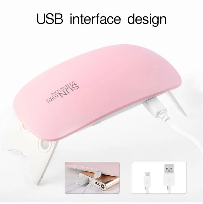 Cabine UV LED Portátil para Unhas 6W USB Mini Secadora de Esmalte Gel para Manicure