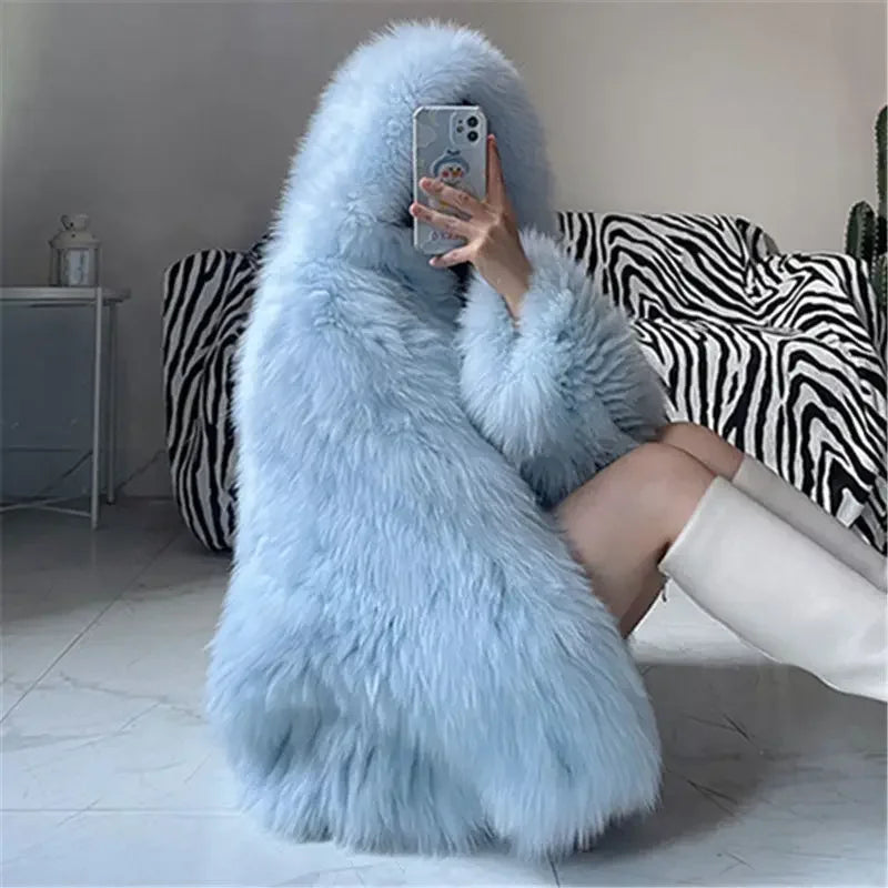Women's Faux Fur Coat – Short Bat Sleeve Open Stitch Jacket | Autumn Winter