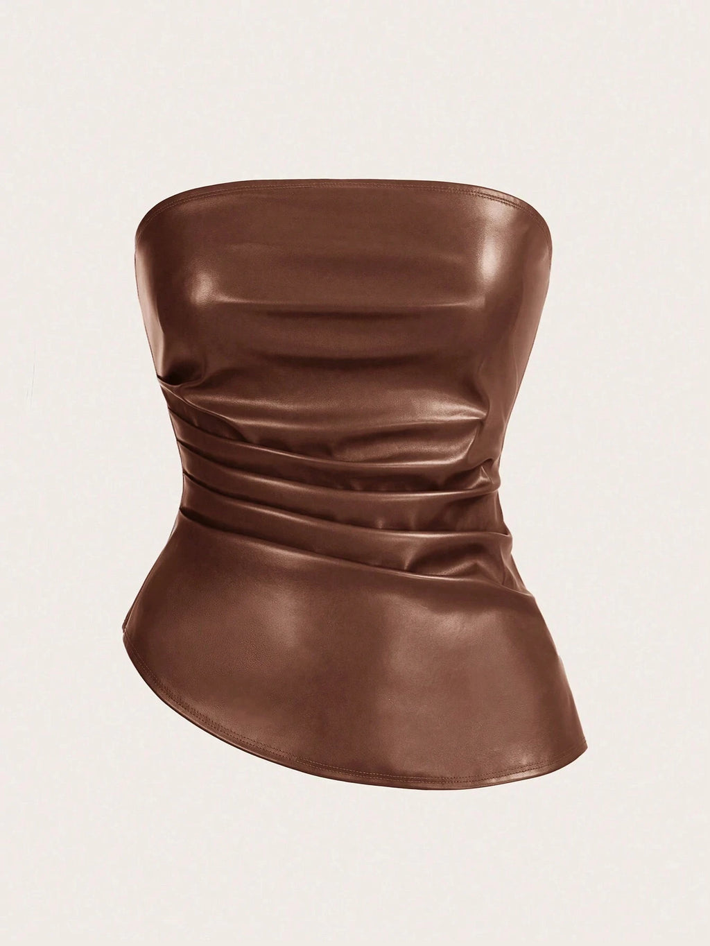 Women's Ruched Tube Top | Asymmetric Hem Strapless Crop | Summer Casual Daily Wear