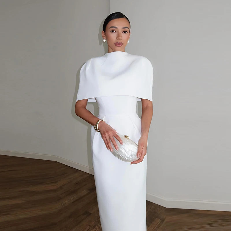 Women's Elegant Shawl 2-Piece Set | Square Collar Sleeveless Dress & Shawl Top | Summer 2026
