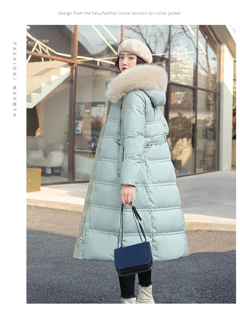 Women's X-Long Padded Parka – Faux Fur Collar Cotton Jacket | 8 Colors M–XXL