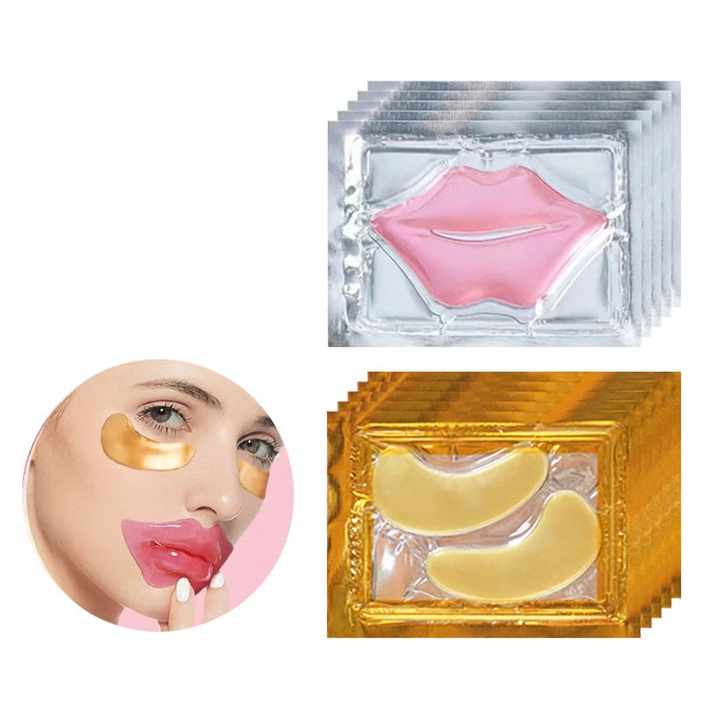Máscara de Colágeno Dourado para Olhos e Lábios Anti-Idade Hidratante e Anti-Olheiras