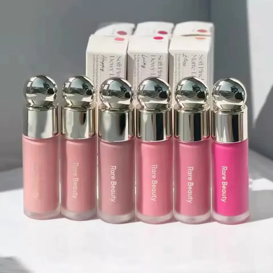 Blush Cremoso Matte com Glitter Iluminador e Lip Gloss Nutritivo para Maquiagem Completa