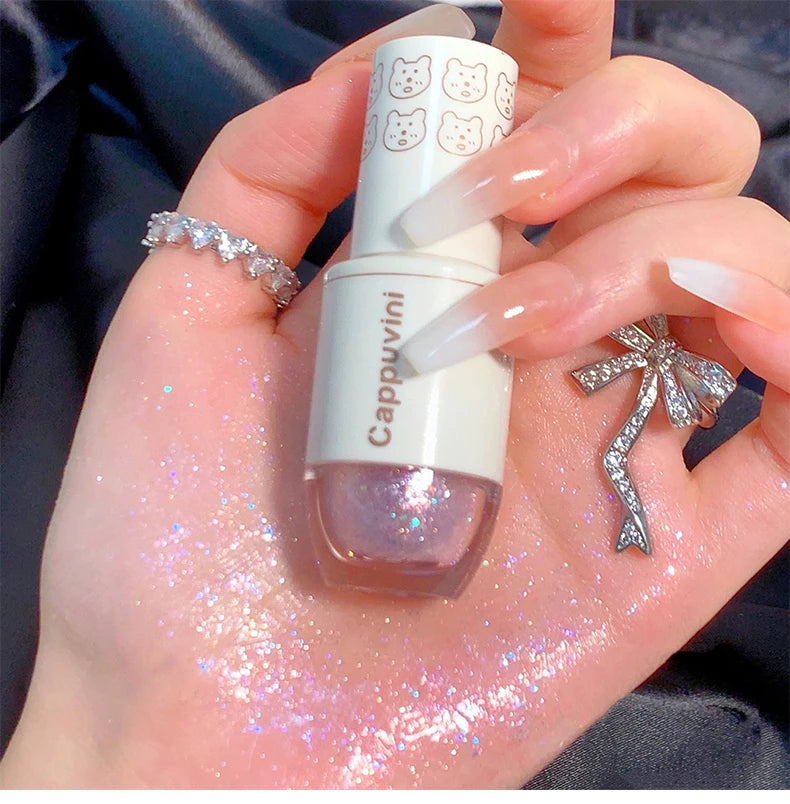 Sombra Líquida Perlada com Glitter e Brilho Intenso Waterproof Longa Duração 6 Cores