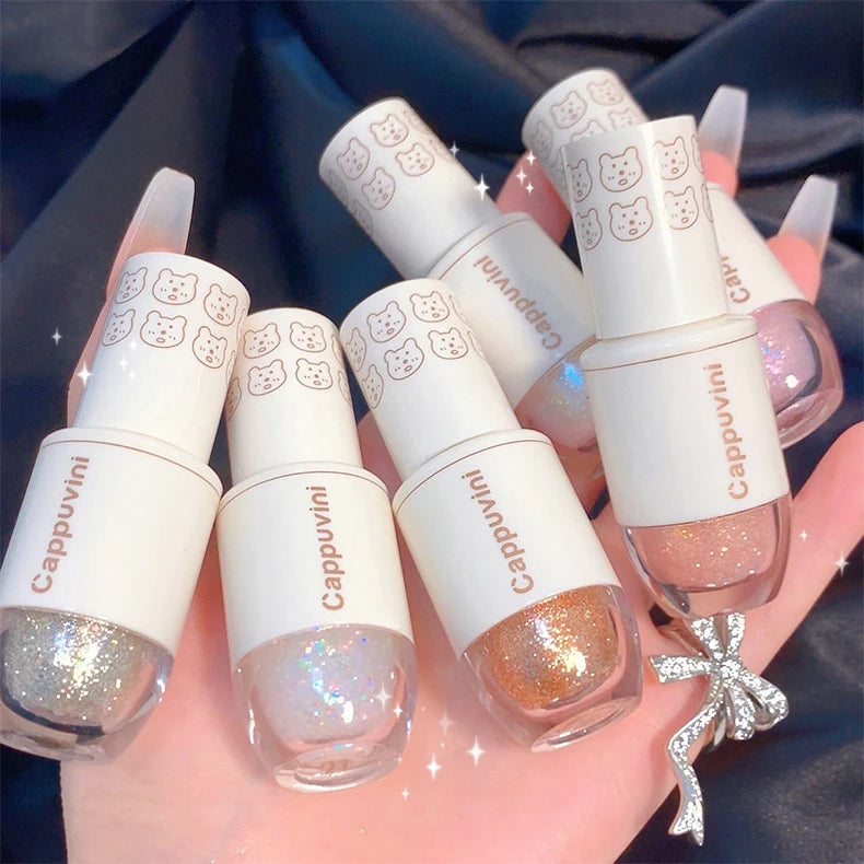 Sombra Líquida Perlada com Glitter e Brilho Intenso Waterproof Longa Duração 6 Cores