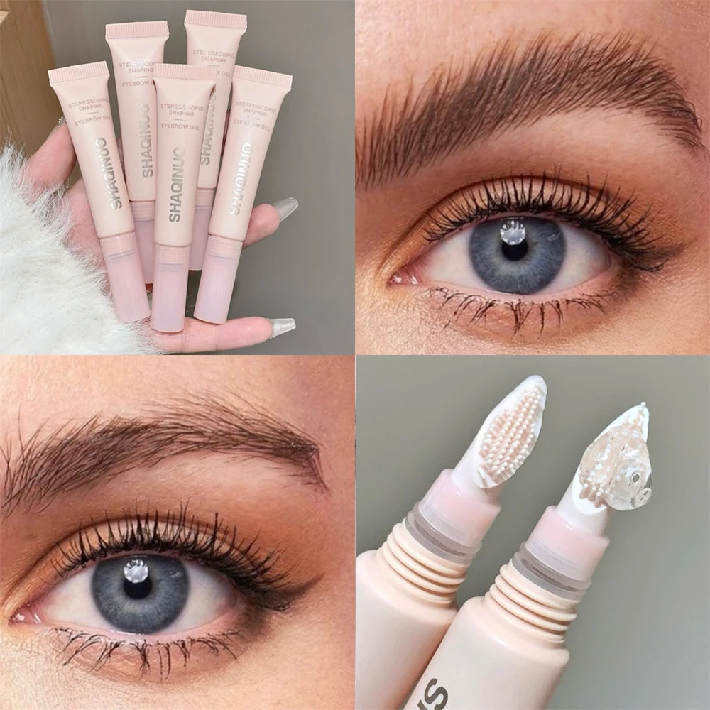 Gel para Sobrancelhas 3D Waterproof com Escova de Silicone Fixador de Longa Duração 6,8g
