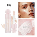 Kit Iluminador Blush e Contorno Líquido 3 em 1 para Rosto e Corpo Acabamento Glossy e Brilho Natural