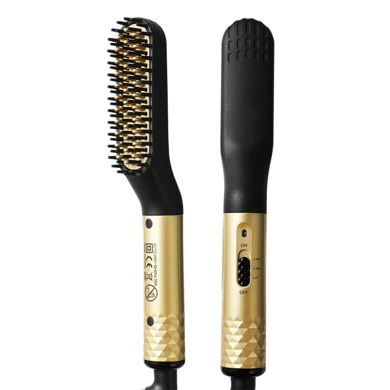 Pente Alisador Elétrico 2 em 1 para Barba e Cabelo com Temperatura Ajustável 160°C a 240°C Bivolt