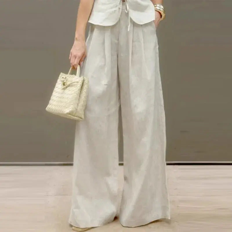 Women's Sleeveless Two-Piece Set – Strapless Top & High Waist Pants | Spring Summer Streetwear