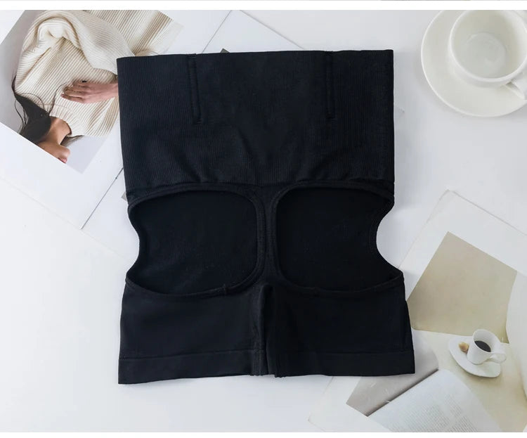 Calcinha Modeladora de Cintura Alta com Levanta Bumbum Slim Shorts Feminina em Nylon e Elastano