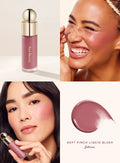Blush Cremoso Matte com Glitter Iluminador e Lip Gloss Nutritivo para Maquiagem Completa