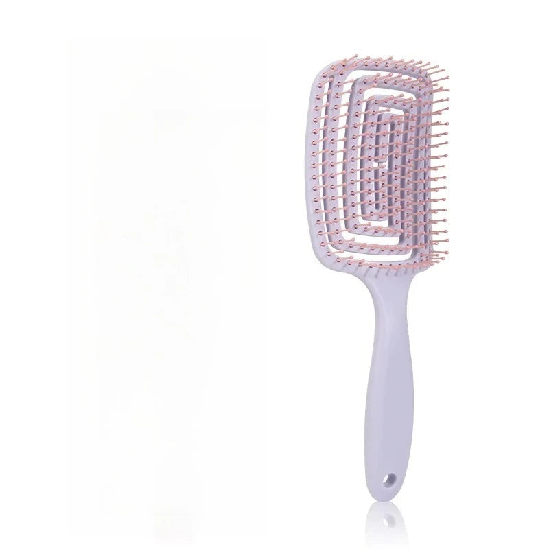 Pente Massageador Vazado para Cabelos e Perucas com Dentes Finos e Design Ergonômico