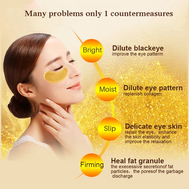 Máscara de Colágeno Dourado para Olhos e Lábios Anti-Idade Hidratante e Anti-Olheiras