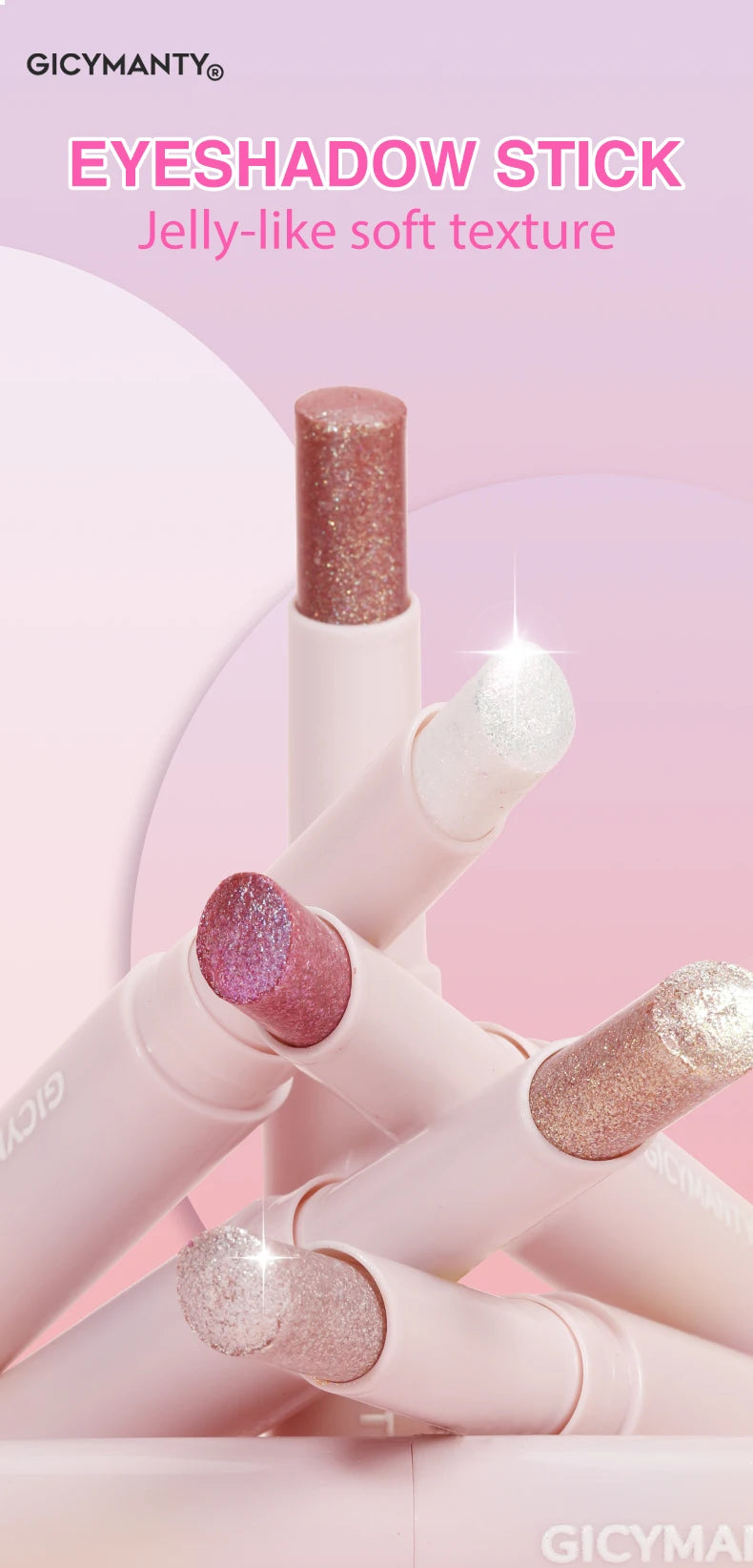 Sombra em Bastão Jelly Holográfica com Glitter e Shimmer Pérola para Iluminação dos Olhos