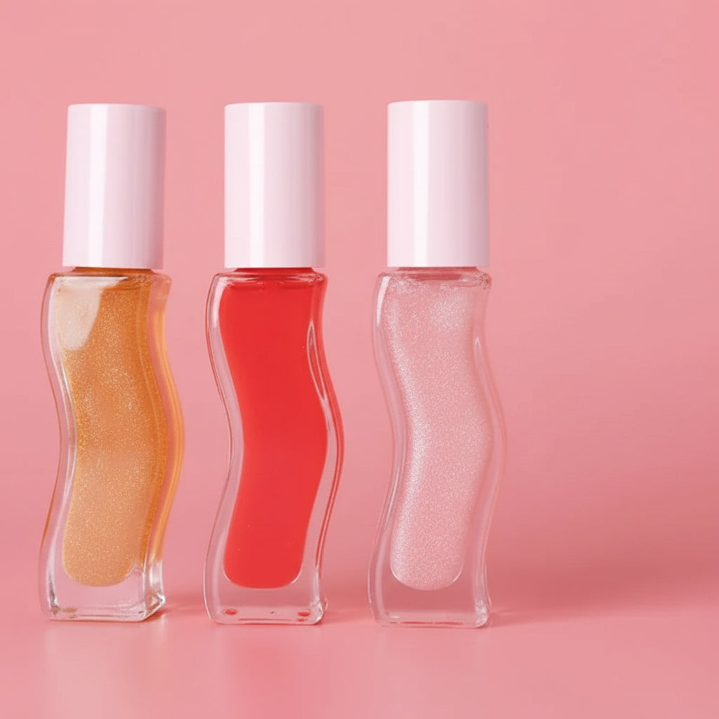 Lip Balm Hidratante com Óleo Labial Esfoliante e Volumizador Gloss Nutritivo 6 Sabores