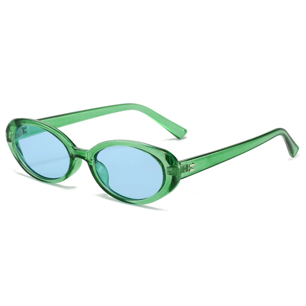 Óculos de Sol Oval Pequeno Retrô Vintage com Lentes Gradiente UV400 Unissex